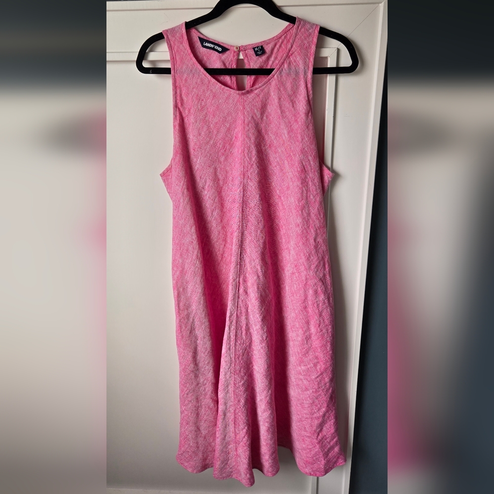 Land's End A-line Linen Tank Dress #231